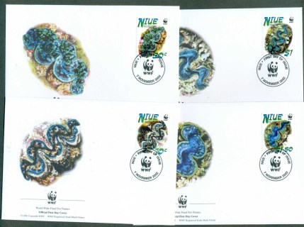 Niue-2002 WWF Small Giant Clam 4x FDC