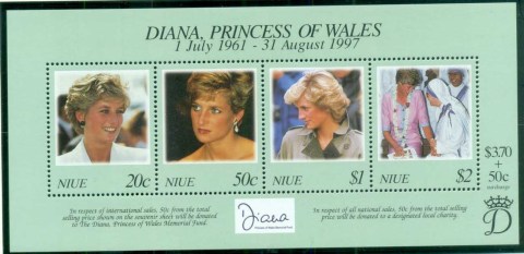 Niue-1998 Princess Diana in Memoriam, Diana & Mother Theresa MS