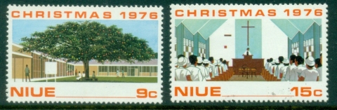 Niue-1976-Xmas-Flamboyant-Tree-Church-MLH