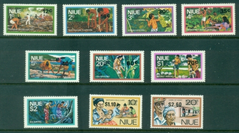 Niue-1977-Pictorials-Island-Life-Surcharged-MLH