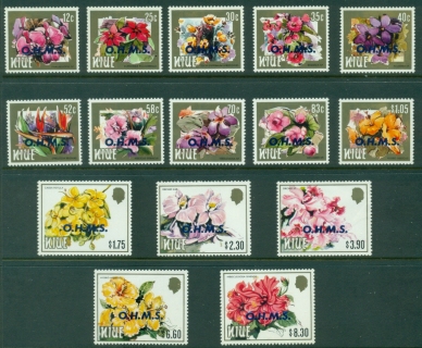 Niue-1985-87-Pictorials-Flowers-Overprint-OHMS-to-8.30-no-10-MLH