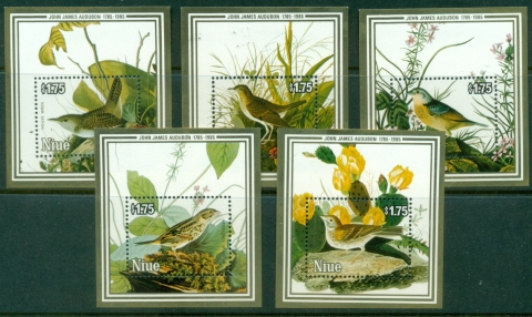 Niue-1985-Audubon-Birds-5x-MS-MLH