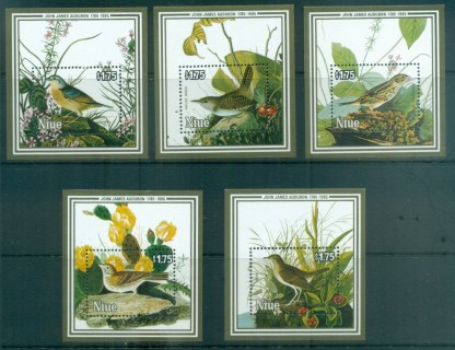 Niue-1985-Audubon-Birds-5xMS-MUH