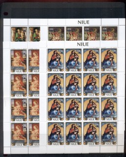 Niue-1986-Xmas-Opt-Christmas-Visit-of-Pope-John-paul-4xsheetlets-MUH