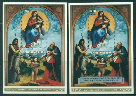 Niue-1986-Xmas-Paintings-in-the-Vatican-Museum-2x-MS-MLH