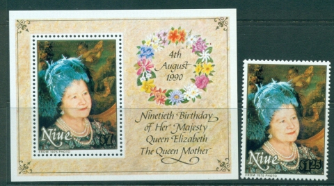 Niue-1990-Queen-Mother-90th-Birthday-MS-MUH-Lot30060