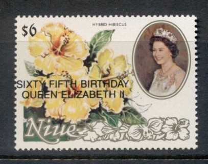 Niue-1991-Flowers-Opt-QEII-65th-Birthday-MUH