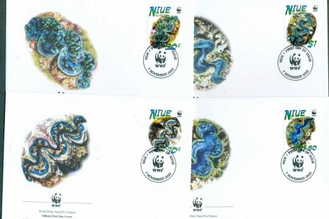 Niue-2002 WWF Small Giant Clam 4x FDC