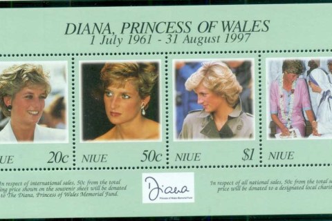 Niue-1998 Princess Diana in Memoriam, Diana & Mother Theresa MS