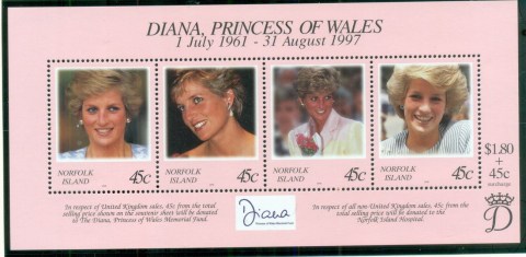 Norfolk-is-1998 Princess Diana in Memoriam, A Smile for Each of Us MS