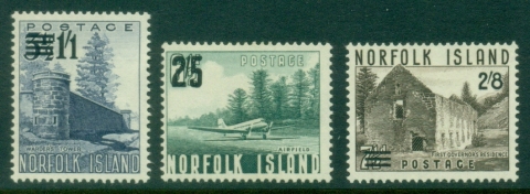 Norfolk-Is-1960-Pictorials-Surcharged-MLH