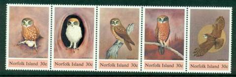 Norfolk-Is-1984-Boobook-Owl-Strip-MUH-lot21488