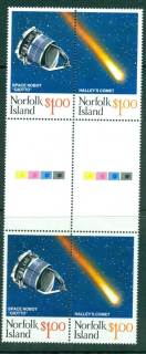 Norfolk-Is-1986-Halleys-Comet-Gutter-Pr-MUH-lot21486