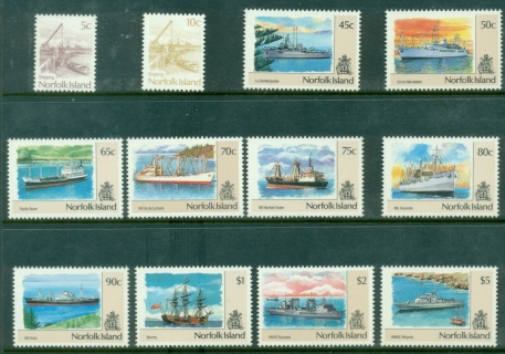 Norfolk-Is-1990-91-Pictorials-Ships-MUH