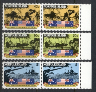 Norfolk-Is-1991-Start-of-Pacific-War-WWII-50th-Anniversary-Pr-MUH