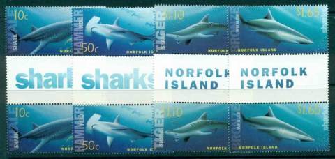 Norfolk-Is-2004-Sharks-Gutter-Pair-MUH-lot21531