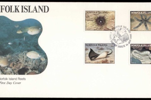 Norfolk-Is-1986-Sealife-on-Norfolk-Is-Reefs-FDC