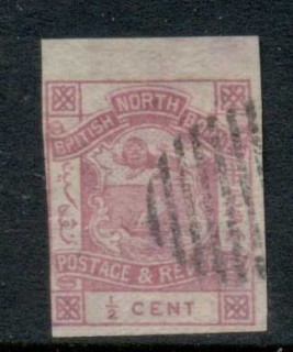 North-Borneo-1887-92-Coat-of-Arms-0-5c-IMPERF-CTO