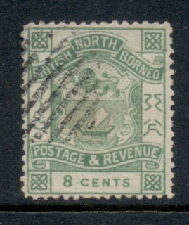 North-Borneo-1887-92-Coat-of-Arms-8c-CTO