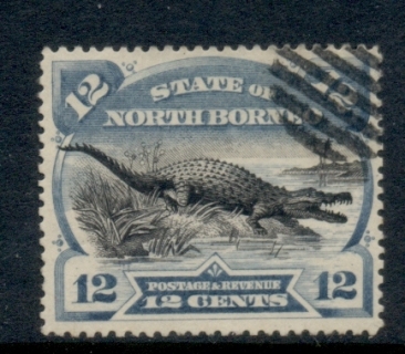 North-Borneo-1894-Pictorial-Saltwater-Crocodile-12c-CTO