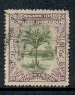 North-Borneo-1897-1900-Pictorial-Sago-palm-3c-FU