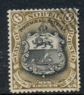 North-Borneo-1899-1900-Pictorial-Coat-of-Arms-6c-CTO