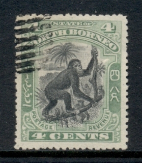 North-Borneo-1899-1900-Pictorial-orangutang-green-black-4c-CTO