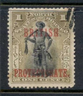 North-Borneo-1901-05-Opt-British-Protectorate-1c-CTO