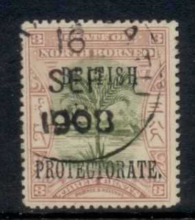 North-Borneo-1901-05-Opt-British-Protectorate-3c-FU