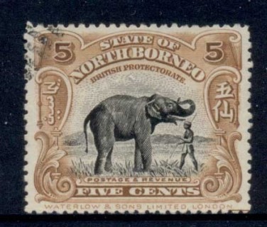 North-Borneo-1909-22-Elephant-5c-CTO