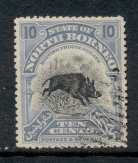 North-Borneo-1909-22-Wild-Boar-10c-CTO