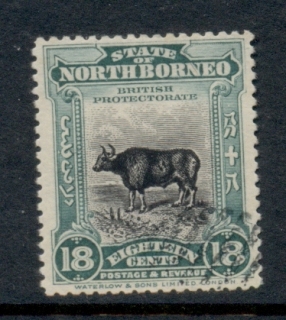 North-Borneo-1909-22-Wild-Ox-18c-CTO