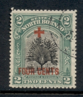 North-Borneo-1918-Opt-Red-Cross-4c-on-2c-FU