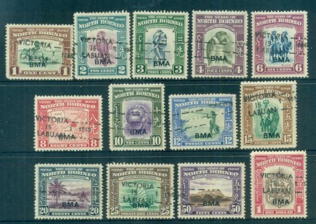 North-Borneo-1945-Pictorials-Opt-BMA-Asst-to-1-per-favor-FU-lot82361