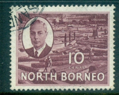 North-Borneo-1950-KGVI-Pictorial-10c-FU