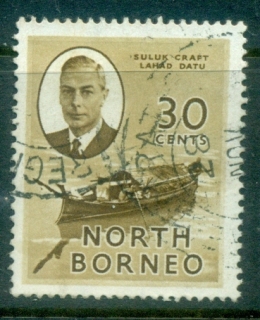 North-Borneo-1950-KGVI-Pictorial-30c-FU