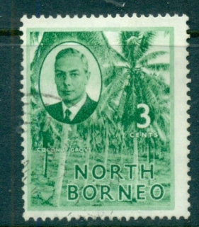 North-Borneo-1950-KGVI-Pictorial-3c-FU