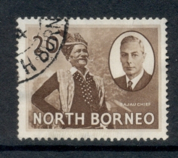 North-Borneo-1950-KGVI-Pictorial-Bagran-Chief-20c-FU