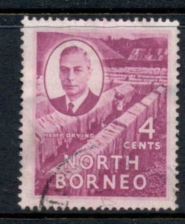 North-Borneo-1950-KGVI-Pictorial-Hemp-Drying-4c-FU