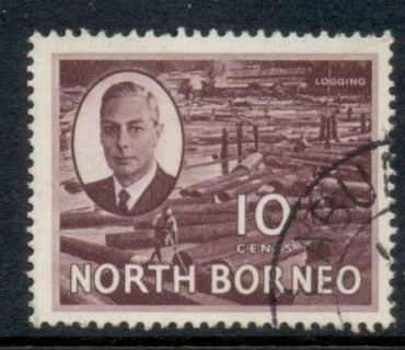 North-Borneo-1950-KGVI-Pictorial-Logging-10c-FU