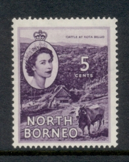 North-Borneo-1954-57-QEII-Pictorial-Cattle-at-Kota-Belou-5c-MLH