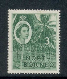 North-Borneo-1954-57-QEII-Pictorial-Coconut-Grove-3c-MLH