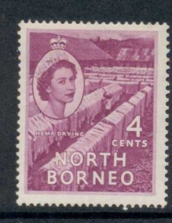 North-Borneo-1954-57-QEII-Pictorial-Drying-Hemp-4c-MLH