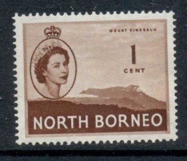 North-Borneo-1954-57-QEII-Pictorial-Mt-Kinabalu-1c-MLH