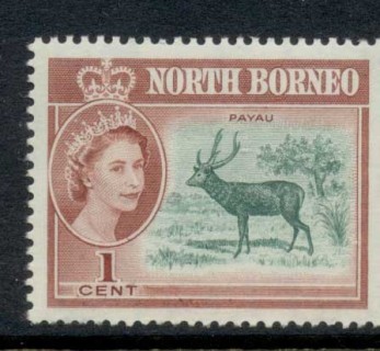 North-Borneo-1961-QEII-Pictorial-Malayan-Sambar-1c-MLH