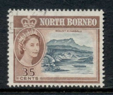 North-Borneo-1961-QEII-Pictorial-Mount-Kinabalu-35c-FU