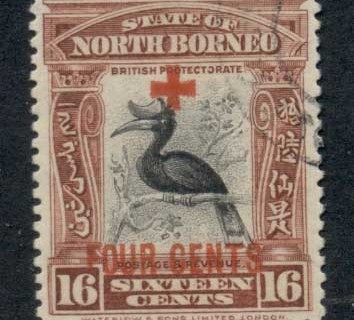 North-Borneo-1918-Opt-Red-Cross-4c-on-16c-FU