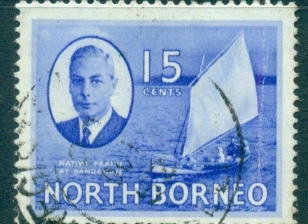 North-Borneo-1950-KGVI-Pictorial-15c-FU