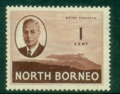 North-Borneo-1950-KGVI-Pictorial-1c-Mt-Kinabalu-MLH