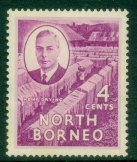North-Borneo-1950-KGVI-Pictorial-4c-Hemp-Drying-MLH